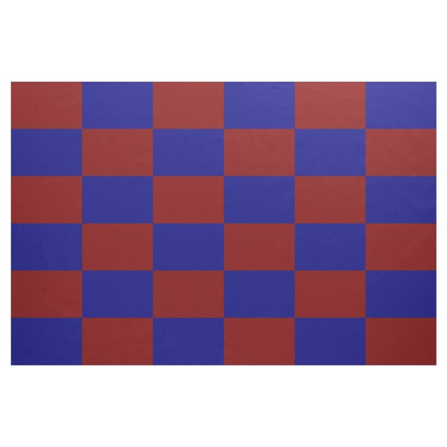 Tissu Motif Checkered rouge foncé et bleu de rectangles (Yard)