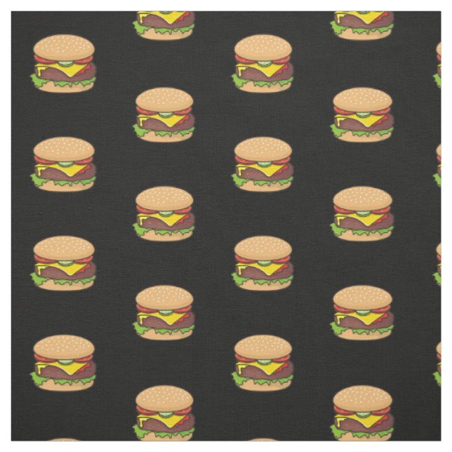 Tissu Motif Cheeseburger (Échantillon)