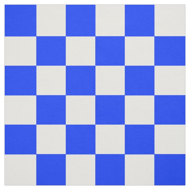 Tissu Motif chèque À damiers blanc bleu (Échantillon)