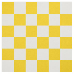 Tissu Motif chèque À damiers blanc jaune