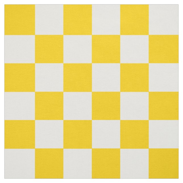 Tissu Motif chèque À damiers blanc jaune (Échantillon)