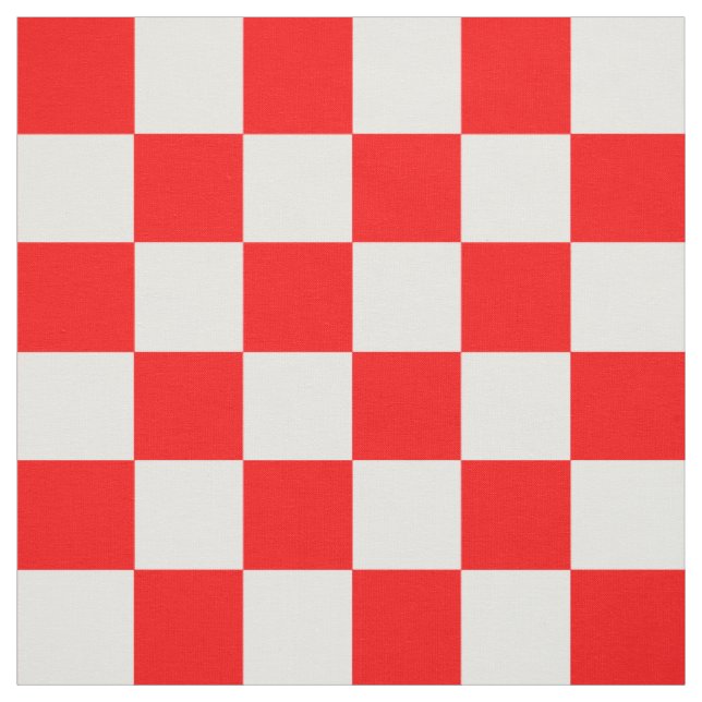 Tissu Motif chèque À damiers blanc rouge (Échantillon)