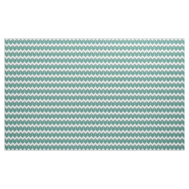 Tissu Motif Chevron blanc turquoise et off (Yard)