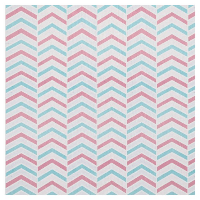 Tissu Motif Chevron Faded Cerise et Bleu (Échantillon)