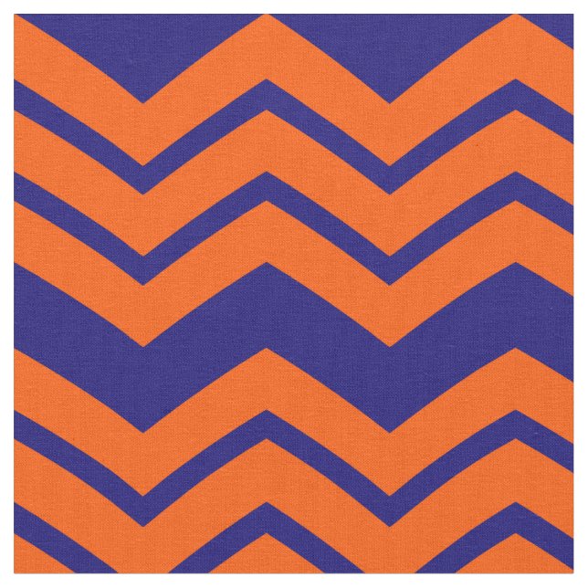 Tissu Motif chevron zigzag bleu orange  (Fermer)