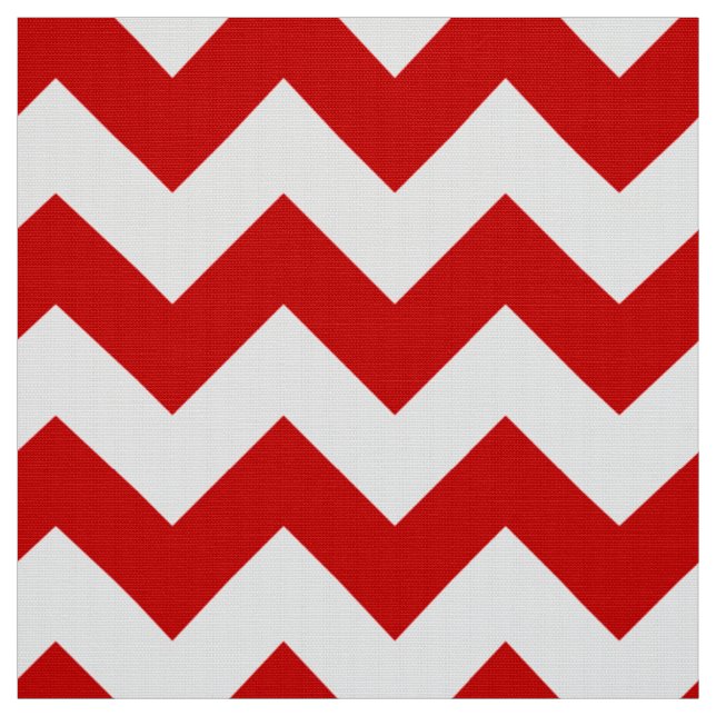 Tissu Motif Chevron Zigzag rouge et blanc (Échantillon)