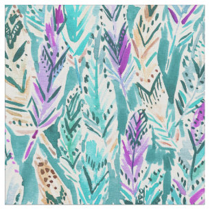 Tissu Motif chic d'aquarelle de Boho de DANSE de PLUME