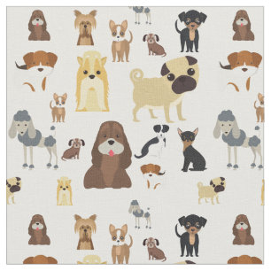 Tissu motif chien mignon pour amoureux de les chiens - d