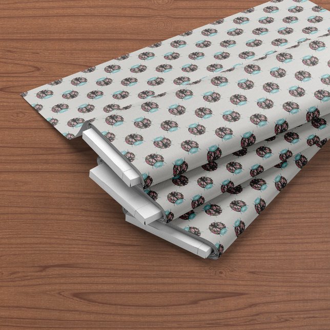 Tissu Motif chintz floral sarcelle coccinelle (Créateur téléchargé)