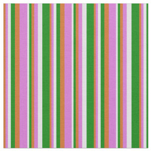 Tissu Motif Chocolat, Orchidée, Lavande et Lignes vertes