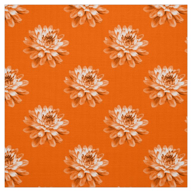Tissu Motif Chrysanthemum - Orange (Échantillon)
