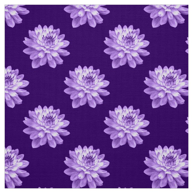 Tissu Motif Chrysanthemum - Violet profond (Échantillon)