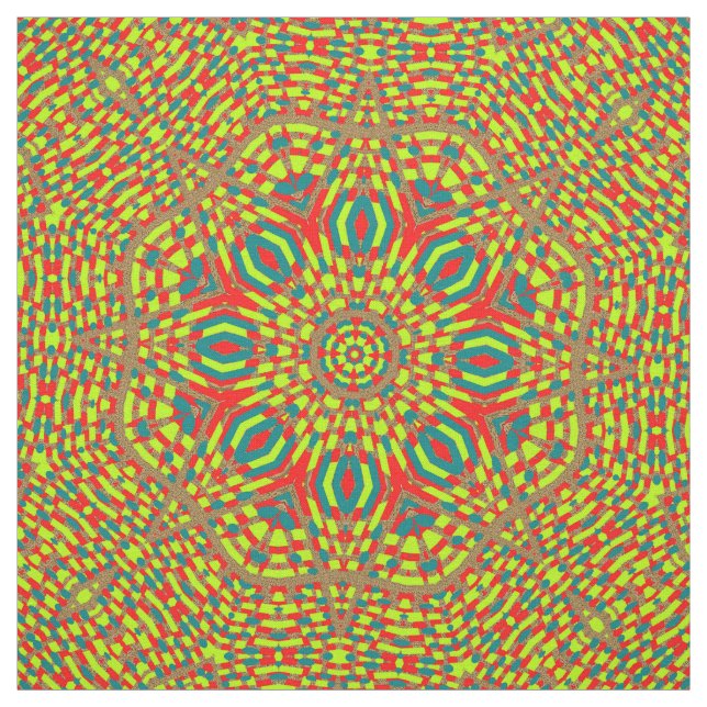 Tissu Motif circulaire bleu jaune bleu multicolore (Échantillon)