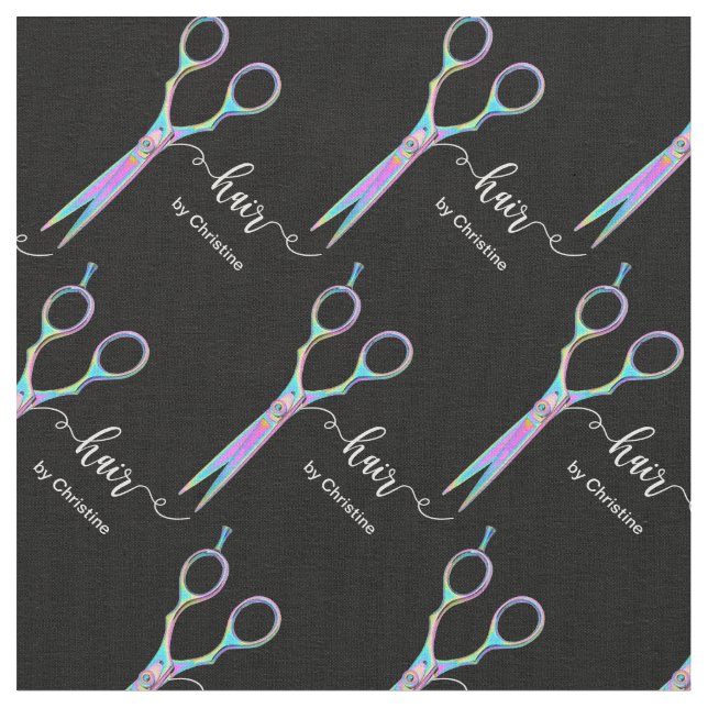 Tissu motif ciseaux colorés (Fermer)