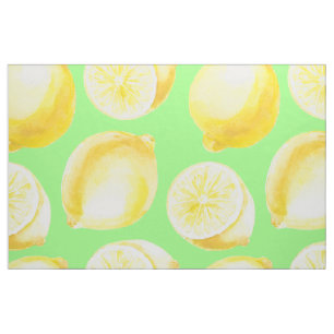 Tissu Motif citrons aquarelle