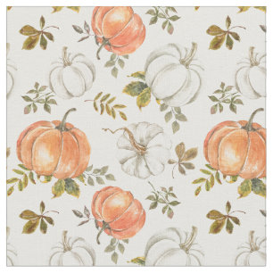 Tissu Motif Citrouille d'aquarelle d'automne