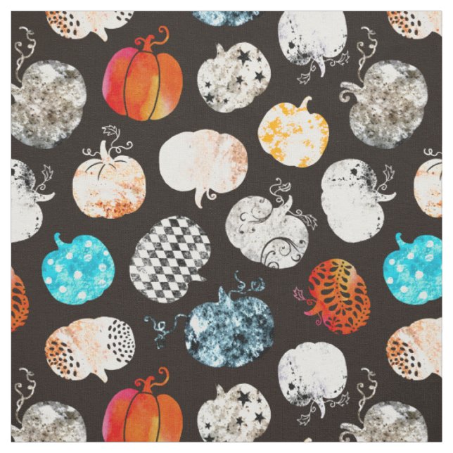 Tissu Motif Citrouille décoratif d'Halloween (Échantillon)