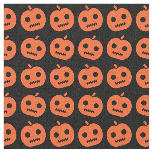 Tissu Motif Citrouille d'Halloween (Fermer)