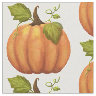 Tissu Motif Citrouille orange