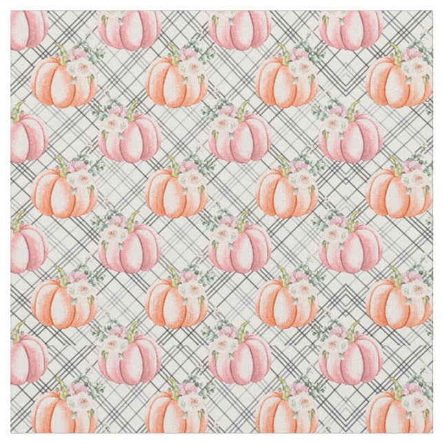 Tissu Motif Citrouille rose Automne (Fermer)