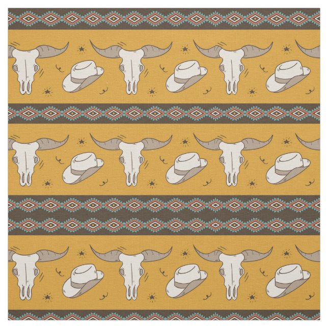 Tissu Motif classique américain à thème occidental (Échantillon)