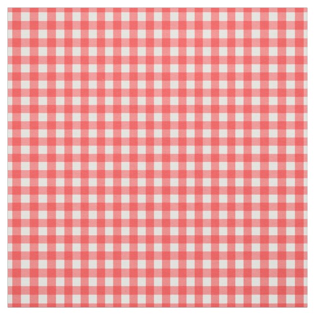 Tissu Motif classique de contrôle de guingan blanc rouge (Échantillon)