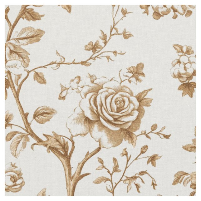 Tissu Motif Classique Toile de Rose Beige (Fermer)