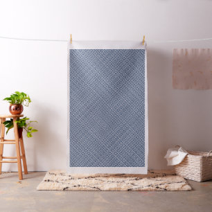 Tissu Motif clé bleu grec de la marine