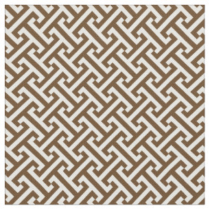Tissu Motif clé Brown grec au chocolat
