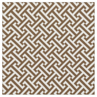 Tissu Motif clé Brown grec au chocolat