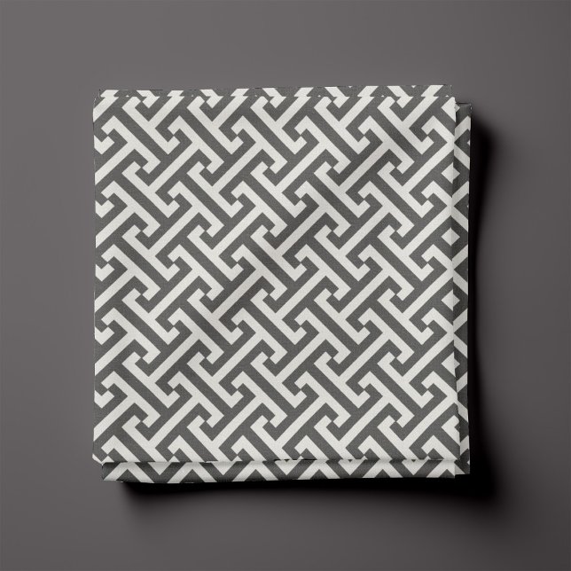 Tissu Motif Clé Grec Gris Charbon (Créateur téléchargé)