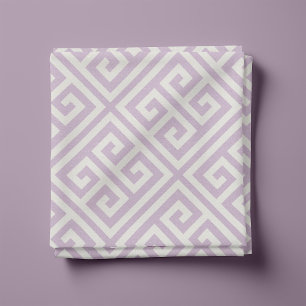 Tissu Motif Clé Grec Violet Lilas