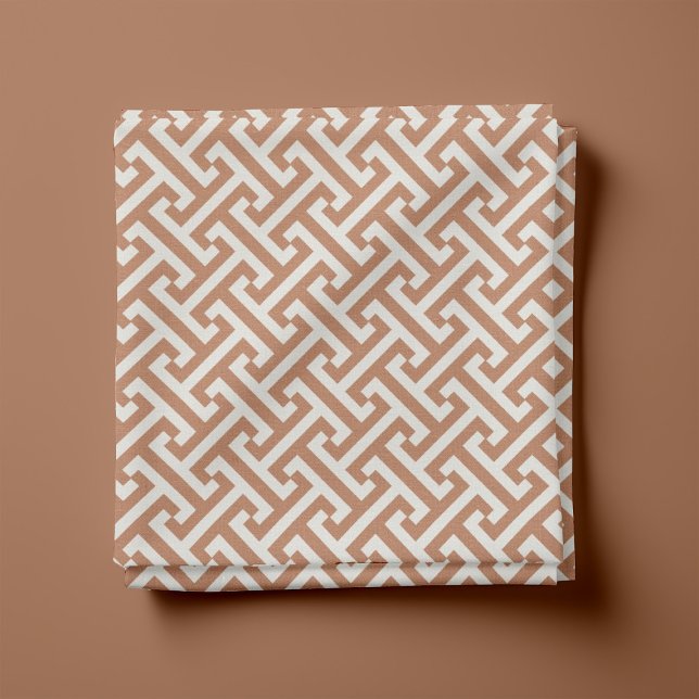 Tissu Motif Clé Grecque Terracotta (Créateur téléchargé)