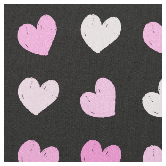 Tissu Motif Coeurs roses (Fermer)