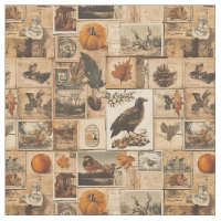 Motif Collage d'automne vintage | Ephémère rustiqu