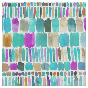 Tissu Motif coloré À TIRET d'aquarelle de Boho de rayu