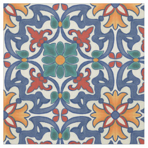 Tissu Motif coloré d'Azulejos