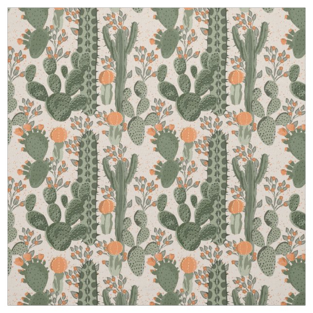 Tissu Motif coloré de cactus (Échantillon)