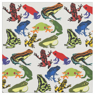 Tissu Motif coloré de grenouille d'amusement