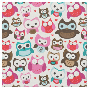 Tissu motif coloré de hibou