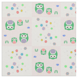 Tissu Motif coloré de hibou pour des enfants