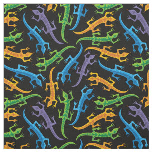 Tissu Motif coloré des lézards tribaux
