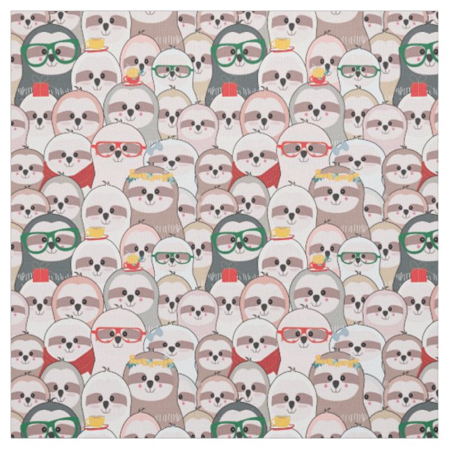 Tissu Motif comique de paresse (Échantillon)