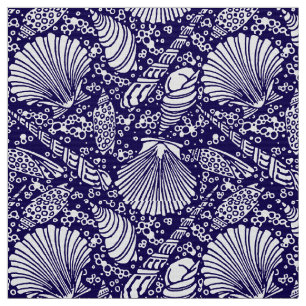 Tissu Motif Coquillages de plage océanique côtière vinta
