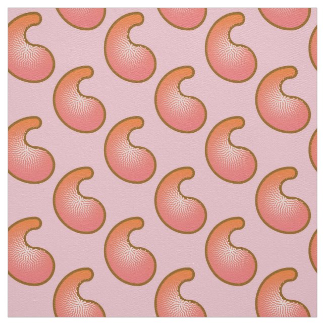 Tissu Motif corail et cachemire rose (Échantillon)