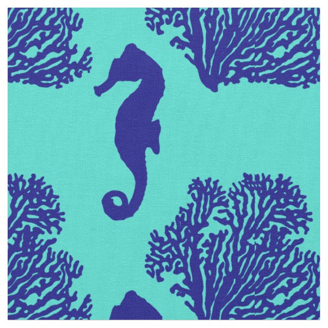Tissu Motif côtier de la marine Turquoise (Fermer)
