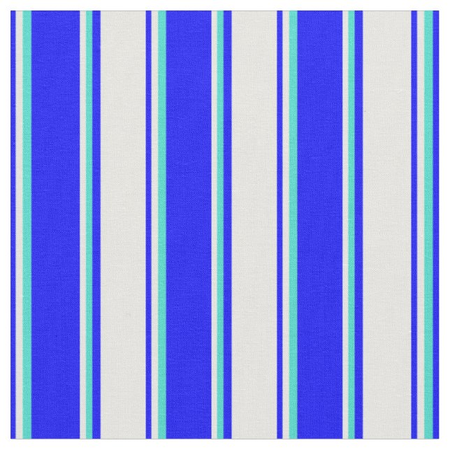 Tissu Motif couleur bleu, blanc et turquoise (Fermer)