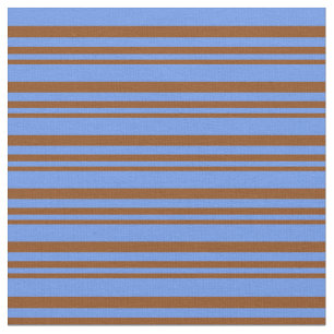 Tissu Motif couleur bleu Brown et Cornflower