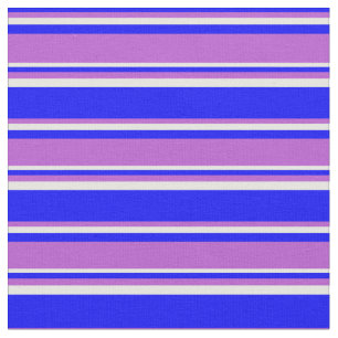 Tissu Motif couleur bleu, orchidée et crème à la menthe