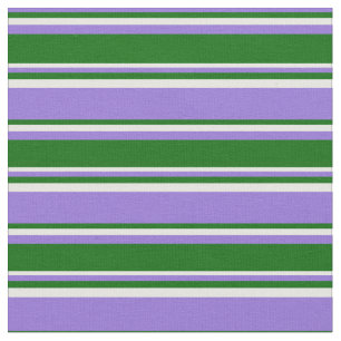 Tissu Motif couleur pourpre, vert foncé et crème à la me